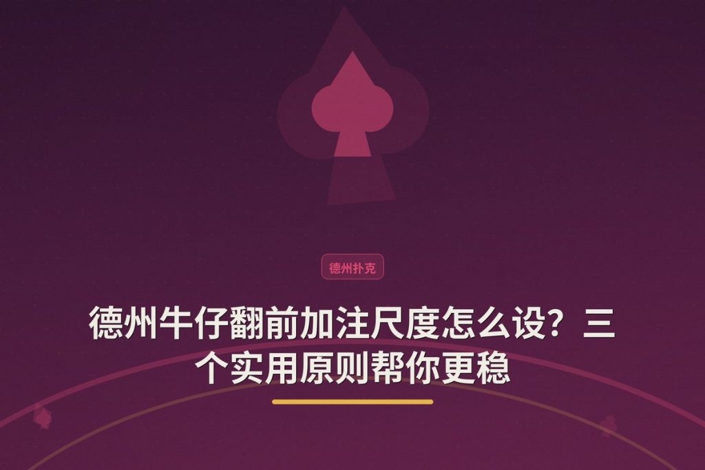 德州牛仔翻前加注尺度怎么设？三个实用原则帮你更稳